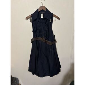 Brand New Appropriate Behavior Women's Size 7/8 Navy Blue Belted Mini Dress